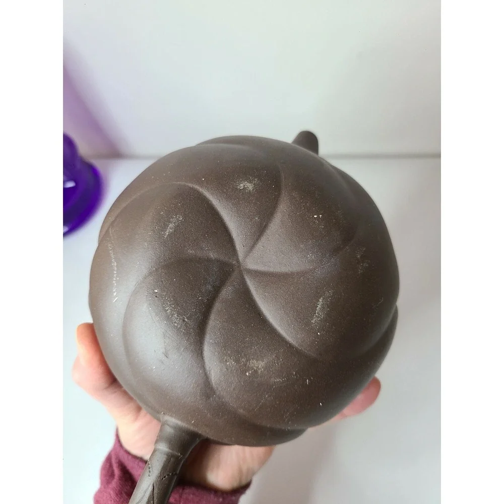 Vintage Chinese Brown Clay Yi Xing Teapot Movable Dragon Head Marked Lid